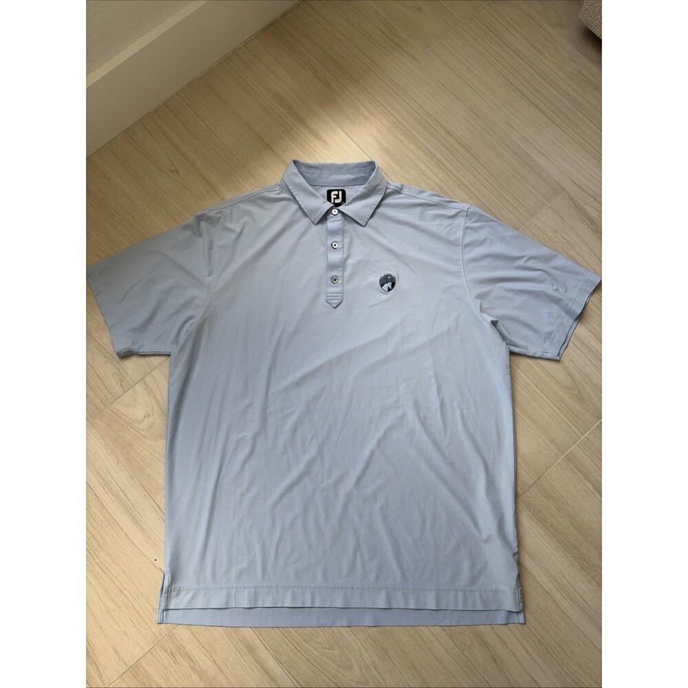 FJ FootJoy Mens Wellington National Country Club Mens Polo Shirt Blue Size XL